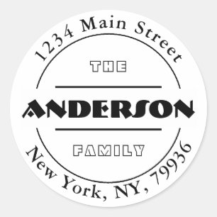 Sticker Rond Créez Votre Propre Adresse de Retour Rond