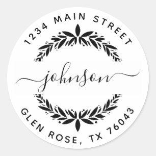 Sticker Rond Créez Votre Propre Adresse de Retour Rond