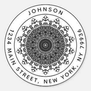 Sticker Rond Créez Votre Propre Adresse de Retour Rond