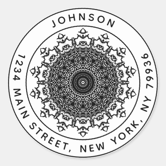 Sticker Rond Créez Votre Propre Adresse de Retour Rond (Devant)