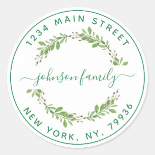 Sticker Rond Créez Votre Propre Adresse de Retour Rond