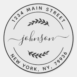 Sticker Rond Créez Votre Propre Adresse de Retour Rond Ivoire