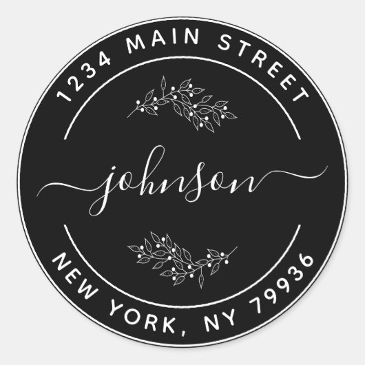 Sticker Rond Créez Votre Propre Adresse de Retour Ronde (Devant)