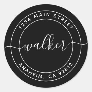 Sticker Rond Créez Votre Propre Adresse de Retour Ronde