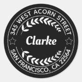 Sticker Rond Créez votre propre adresse de retour ronde (Devant)