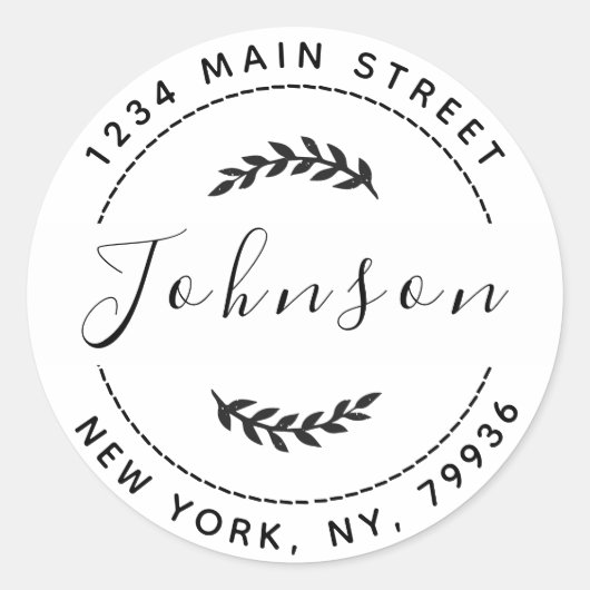 Sticker Rond Créez Votre Propre Adresse de Retour Ronde (Devant)