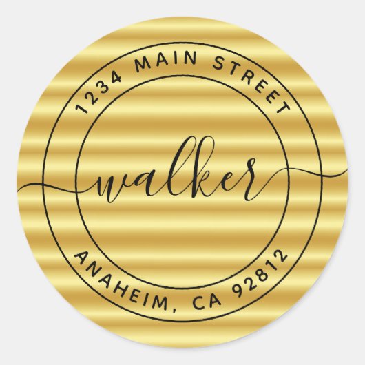 Sticker Rond Créez votre propre adresse de retour ronde (Devant)