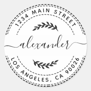 Sticker Rond Créez votre propre adresse de retour ronde