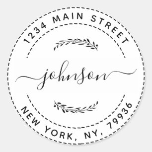 Sticker Rond Créez votre propre adresse de retour ronde