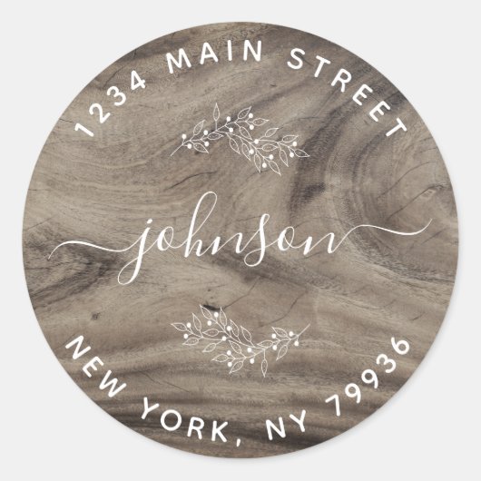 Sticker Rond Créez Votre Propre Adresse de Retour Ronde (Devant)