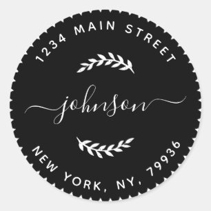 Sticker Rond Créez votre propre adresse de retour ronde