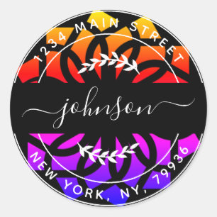 Sticker Rond Créez votre propre adresse de retour ronde