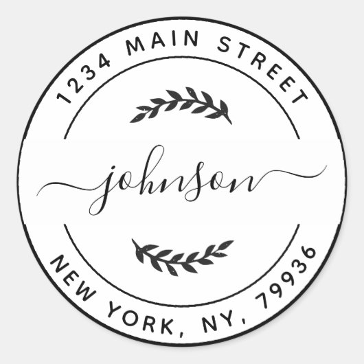 Sticker Rond Créez votre propre adresse de retour ronde (Devant)