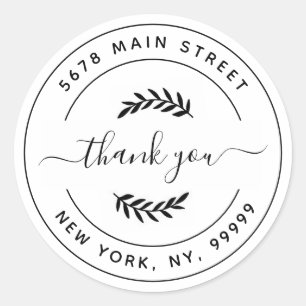 Sticker Rond Créez votre propre adresse de retour ronde Classiq