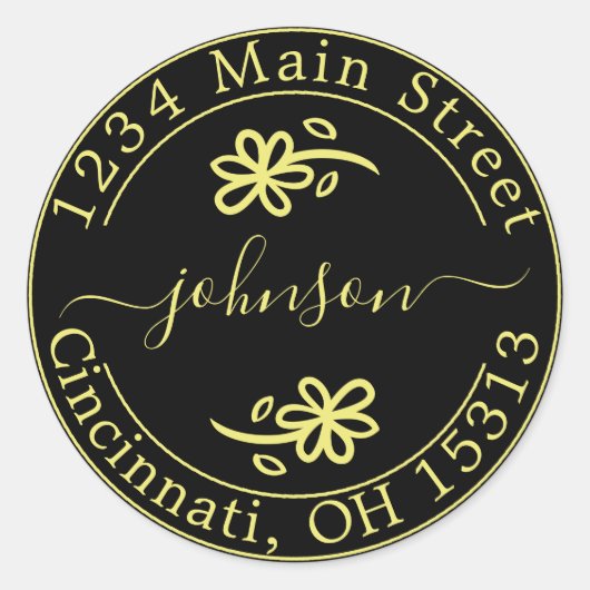 Sticker Rond Créez votre propre adresse de retour ronde Classiq (Devant)