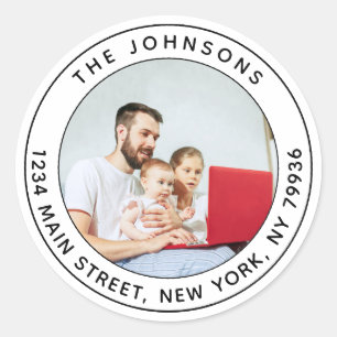Sticker Rond Créez votre propre adresse de retour ronde photo
