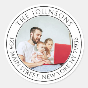Sticker Rond Créez votre propre adresse de retour ronde photo