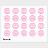 Sticker Rond Créez votre propre adresse de retour ronde rose (Feuille)