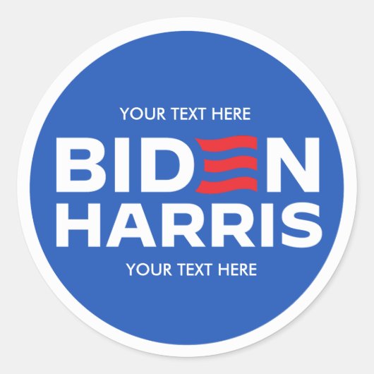 Sticker Rond Créez votre propre Biden Harris 2024 (Devant)