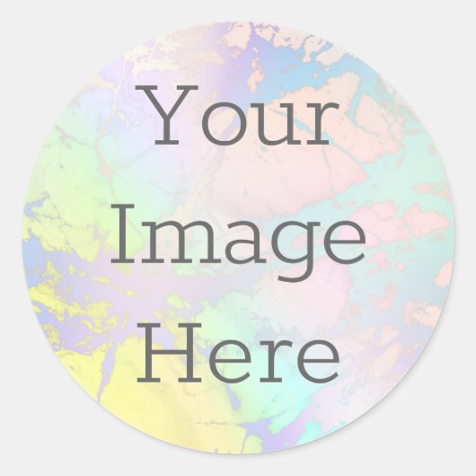 Sticker Rond Créez votre propre bille iridescente et feuille fa (Devant)