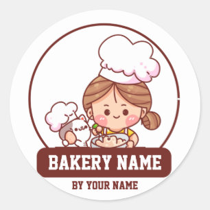 Sticker Rond Créez votre propre boulangerie personnalisée Maiso