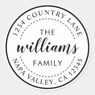 Sticker Rond Créez votre propre Calligraphie moderne Adresse de