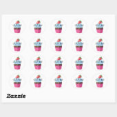 Sticker Rond Créez votre propre chevalet rond classique Cupcake (Feuille)