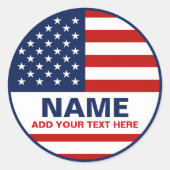 Sticker Rond Créez votre propre élection de drapeau américain (Devant)