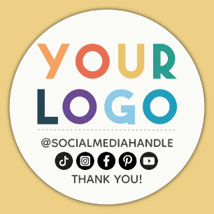 Sticker Rond Créez votre propre entreprise de logo personnalisé