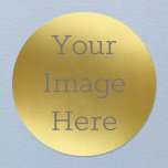 Sticker Rond Créez votre propre Faux d'or d'antiquité métalliqu<br><div class="desc">Créez votre propre autocollant personnalisé. Téléchargez des images amusantes cool conçoit du texte inspirant ou même le logo de votre entreprise. Avec cet outil de design facile à utiliser, il est aussi simple que celui de faire votre image coller dans l'esprit de quelqu'un. Cliquez sur personnaliser, vous pouvez simplement modifier...</div>