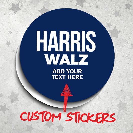 Sticker Rond Créez votre propre Harris Walz 2024