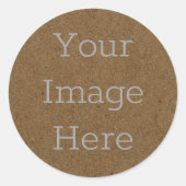 Sticker Rond Créez Votre Propre Impression Sur Papier Kraft Mar (Devant)