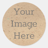 Sticker Rond Créez Votre Propre Impression Sur Papier Kraft Mar (Devant)