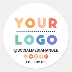 Sticker Rond Créez votre propre logo personnalisé Business Soci