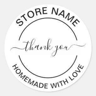 Sticker Rond Créez Votre Propre Maison Fabriquée Avec Merci D'A