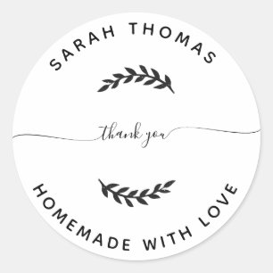 Sticker Rond Créez votre propre maison faite avec Merci d'amour