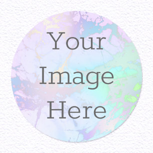 Sticker Rond Créez Votre Propre Marbre Iridescent et Faux Feuil