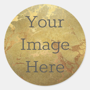 Sticker Rond Créez votre propre marbre métal en or Faux