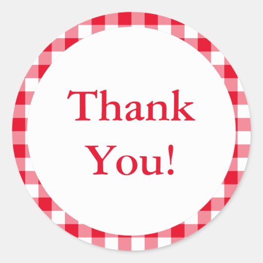 Sticker Rond Créez votre propre Merci En vichy (Devant)