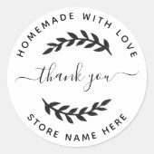 Sticker Rond Créez votre propre Merci maison avec amour (Devant)