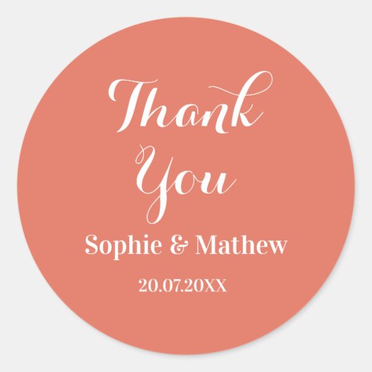 Sticker Rond Créez votre propre Merci Mariage (Devant)