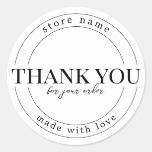 Sticker Rond Créez Votre Propre Merci Personnalisé Fait Avec Am