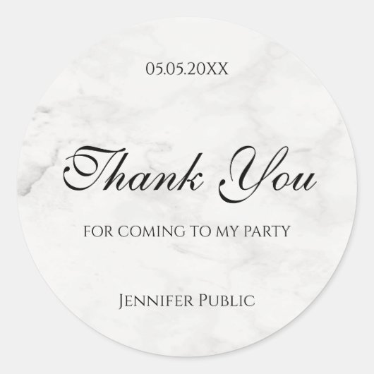 Sticker Rond Créez votre propre Modèle de script main Merci (Devant)