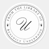 Sticker Rond Créez votre propre monogramme personnalisé et livr (Devant)