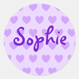 Sticker Rond Créez votre propre Motif de coeur violet