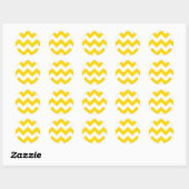 Sticker Rond Créez votre propre Motif Gold Zigzag (Feuille)