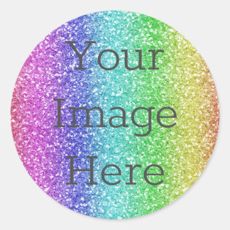 Sticker Rond Créez votre propre Parties scintillant arc-en-ciel