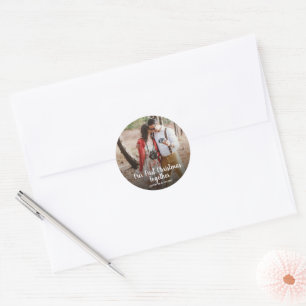 Sticker Rond Créez votre propre photo First Christmas ensemble