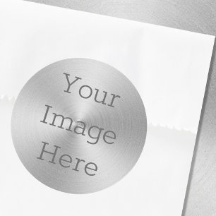 Sticker Rond Créez votre propre Radial Argent Métallisé Brossé