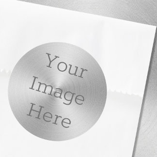 Sticker Rond Créez votre propre Radial Argent Métallisé Brossé